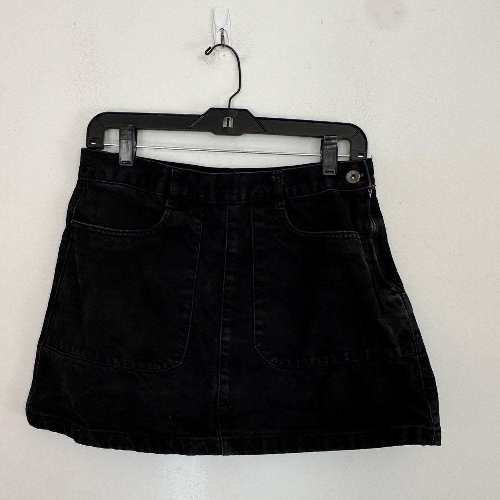Forever 21 Womens Charcoal Black Denim Mini Skirt, Grunge, Size US 30